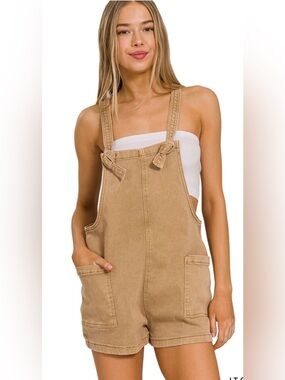 NWT Zenana Denim Short Overalls
